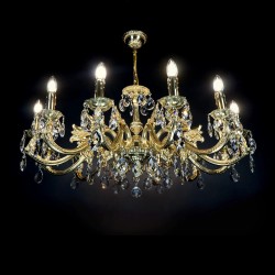Casa Padrino Lámpara de araña de cristal barroco de lujo Oro Ø 76 x H. 47 cm - Suntuosa Lámpara de araña de latón con cristal de Bohemia - Muebles barrocos - Noble y suntuosa Casa Padrino Lámpara de araña de cristal barroco de lujo Oro Ø 76 x H. 47 cm - Suntuosa Lámpara de araña de latón con cristal de Bohemia - Muebles barrocos - Noble y suntuosa