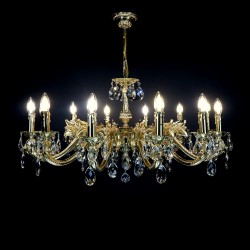 Casa Padrino Lámpara de araña de cristal barroco de lujo Oro Ø 76 x H. 47 cm - Suntuosa Lámpara de araña de latón con cristal de Bohemia - Muebles barrocos - Noble y suntuosa Casa Padrino Lámpara de araña de cristal barroco de lujo Oro Ø 76 x H. 47 cm - Suntuosa Lámpara de araña de latón con cristal de Bohemia - Muebles barrocos - Noble y suntuosa