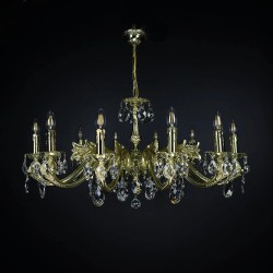 Casa Padrino Lámpara de araña de cristal barroco de lujo Oro Ø 76 x H. 47 cm - Suntuosa Lámpara de araña de latón con cristal de Bohemia - Muebles barrocos - Noble y suntuosa Casa Padrino Lámpara de araña de cristal barroco de lujo Oro Ø 76 x H. 47 cm - Suntuosa Lámpara de araña de latón con cristal de Bohemia - Muebles barrocos - Noble y suntuosa