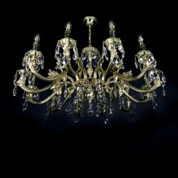 Casa Padrino Lámpara de araña de cristal barroco de lujo Oro Ø 76 x H. 47 cm - Suntuosa Lámpara de araña de latón con cristal de Bohemia - Muebles barrocos - Noble y suntuosa Casa Padrino Lámpara de araña de cristal barroco de lujo Oro Ø 76 x H. 47 cm - Suntuosa Lámpara de araña de latón con cristal de Bohemia - Muebles barrocos - Noble y suntuosa