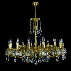Casa Padrino Lámpara de araña de cristal barroco de lujo Oro Ø 96 x H. 80 cm - Suntuosa Lámpara de araña de latón con cristal de Bohemia - Muebles barrocos - Noble y suntuosa Casa Padrino Lámpara de araña de cristal barroco de lujo Oro Ø 96 x H. 80 cm - Suntuosa Lámpara de araña de latón con cristal de Bohemia - Muebles barrocos - Noble y suntuosa