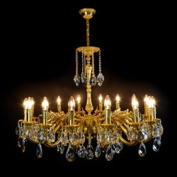 Casa Padrino Lámpara de araña de cristal barroco de lujo Oro Ø 96 x H. 80 cm - Suntuosa Lámpara de araña de latón con cristal de Bohemia - Muebles barrocos - Noble y suntuosa Casa Padrino Lámpara de araña de cristal barroco de lujo Oro Ø 96 x H. 80 cm - Suntuosa Lámpara de araña de latón con cristal de Bohemia - Muebles barrocos - Noble y suntuosa