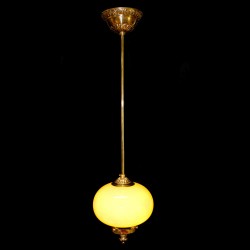 Casa Padrino Luxury Crystal Pendant Lamp Gold Ø 20 x H. 80 cm - Magnificent Brass Pendant Lamp with Bohemian Crystal Glass - Baroque Furniture - Noble & Magnificent