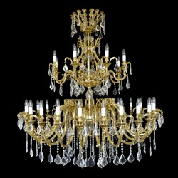 Casa Padrino Lámpara de araña de cristal barroco de lujo Oro Ø 150 x H. 140 cm - Suntuosa Lámpara de araña de latón con cristal de Bohemia - Muebles barrocos - Noble y suntuosa Casa Padrino Lámpara de araña de cristal barroco de lujo Oro Ø 150 x H. 140 cm - Suntuosa Lámpara de araña de latón con cristal de Bohemia - Muebles barrocos - Noble y suntuosa