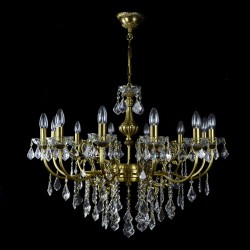 Casa Padrino Luxus Barock Kristall Kronleuchter Gold Ø 83 x H. 60 cm - Prunkvolle Messing Kronleuchter mit böhmischem Kristallglas - Barock Möbel - Edel & Prunkvoll
