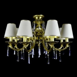 Casa Padrino Lámpara de araña de cristal barroco de lujo Oro Ø 70 x H. 45 cm - Suntuosa Lámpara de araña de latón con cristal de Bohemia - Muebles barrocos - Noble y suntuosa Casa Padrino Lámpara de araña de cristal barroco de lujo Oro Ø 70 x H. 45 cm - Suntuosa Lámpara de araña de latón con cristal de Bohemia - Muebles barrocos - Noble y suntuosa