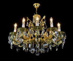 Casa Padrino Lustre en cristal baroque de luxe Or Ø 80 x H. 60 cm - Somptueuse Lustre en laiton avec cristal de Bohême - Meubles baroques - Noble & somptueux Casa Padrino Lustre en cristal baroque de luxe Or Ø 80 x H. 60 cm - Somptueuse Lustre en laiton avec cristal de Bohême - Meubles baroques - Noble & somptueux