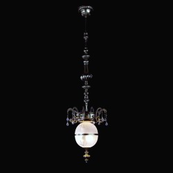 Casa Padrino Lámpara de araña de cristal barroco de lujo Oro Ø 27 x H. 110 cm - Suntuosa Lámpara de araña de latón con cristal de Bohemia - Muebles barrocos - Noble y suntuosa Casa Padrino Lámpara de araña de cristal barroco de lujo Oro Ø 27 x H. 110 cm - Suntuosa Lámpara de araña de latón con cristal de Bohemia - Muebles barrocos - Noble y suntuosa