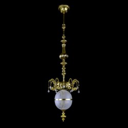Casa Padrino Lámpara de araña de cristal barroco de lujo Oro Ø 27 x H. 110 cm - Suntuosa Lámpara de araña de latón con cristal de Bohemia - Muebles barrocos - Noble y suntuosa Casa Padrino Lámpara de araña de cristal barroco de lujo Oro Ø 27 x H. 110 cm - Suntuosa Lámpara de araña de latón con cristal de Bohemia - Muebles barrocos - Noble y suntuosa