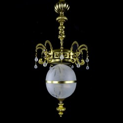 Casa Padrino Lámpara de araña de cristal barroco de lujo Oro Ø 27 x H. 110 cm - Suntuosa Lámpara de araña de latón con cristal de Bohemia - Muebles barrocos - Noble y suntuosa Casa Padrino Lámpara de araña de cristal barroco de lujo Oro Ø 27 x H. 110 cm - Suntuosa Lámpara de araña de latón con cristal de Bohemia - Muebles barrocos - Noble y suntuosa