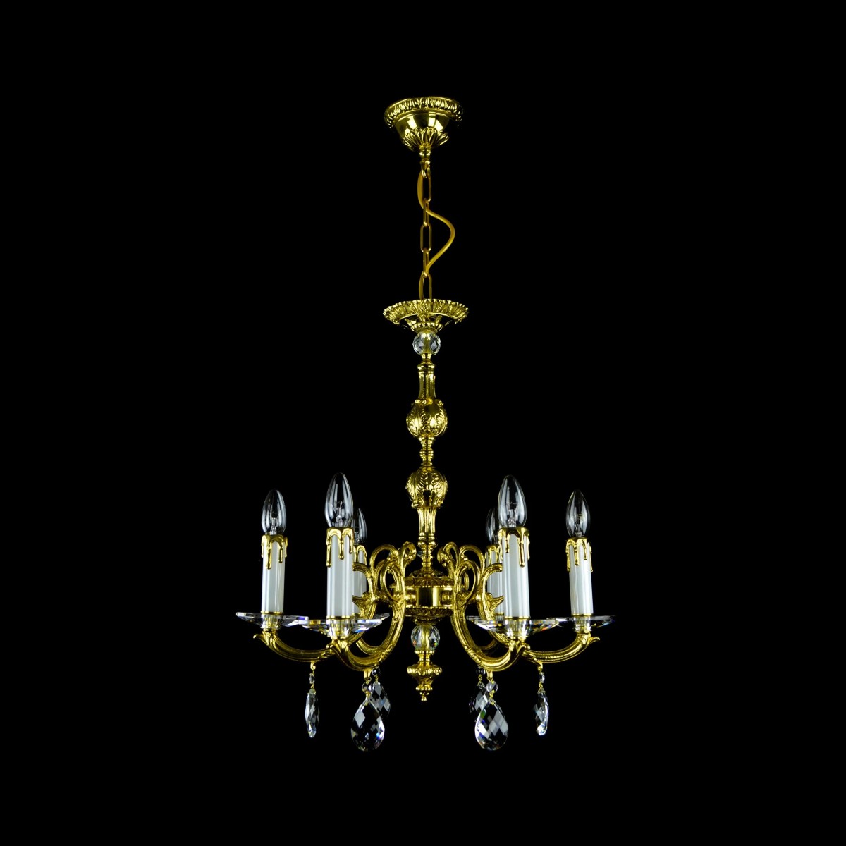 Casa Padrino Lámpara de araña de cristal barroco de lujo Oro Ø 53 x H. 60 cm - Suntuosa Lámpara de araña de latón con cristal de Bohemia - Muebles barrocos - Noble y suntuosa Casa Padrino Lámpara de araña de cristal barroco de lujo Oro Ø 53 x H. 60 cm - Suntuosa Lámpara de araña de latón con cristal de Bohemia - Muebles barrocos - Noble y suntuosa