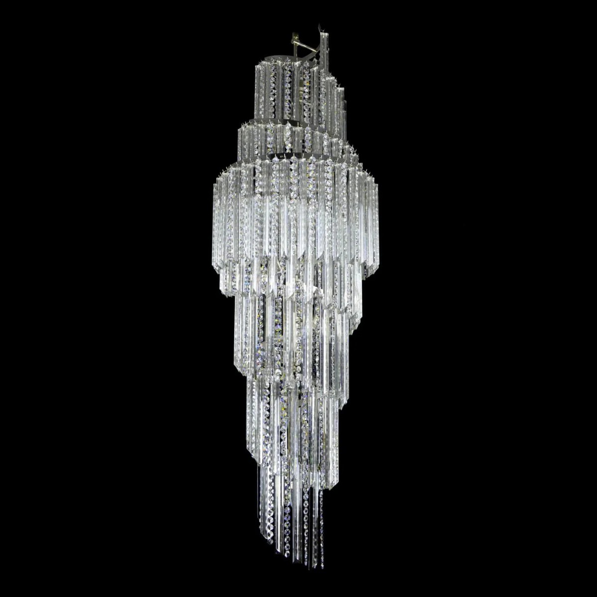 Casa Padrino Lustre en cristal de luxe Argent Ø 50 x H. 180 cm - Somptueuse Lustre en laiton avec cristal de Bohême - Meubles baroques - Noble & somptueux Casa Padrino Lustre en cristal de luxe Argent Ø 50 x H. 180 cm - Somptueuse Lustre en laiton avec cristal de Bohême - Meubles baroques - Noble & somptueux