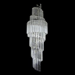 Casa Padrino Lustre en cristal de luxe Argent Ø 50 x H. 180 cm - Somptueuse Lustre en laiton avec cristal de Bohême - Meubles baroques - Noble & somptueux Casa Padrino Lustre en cristal de luxe Argent Ø 50 x H. 180 cm - Somptueuse Lustre en laiton avec cristal de Bohême - Meubles baroques - Noble & somptueux