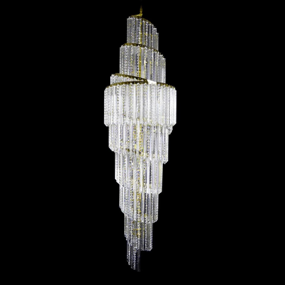Casa Padrino Lámpara de araña de cristal de lujo Oro Ø 55 x H. 220 cm - Suntuosa Lámpara de araña de latón con cristal de Bohemia - Muebles barrocos - Noble y suntuosa Casa Padrino Lámpara de araña de cristal de lujo Oro Ø 55 x H. 220 cm - Suntuosa Lámpara de araña de latón con cristal de Bohemia - Muebles barrocos - Noble y suntuosa