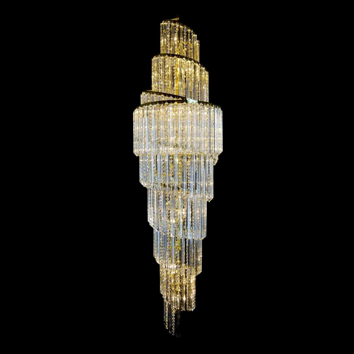 Casa Padrino Lámpara de araña de cristal de lujo Oro Ø 55 x H. 220 cm - Suntuosa Lámpara de araña de latón con cristal de Bohemia - Muebles barrocos - Noble y suntuosa Casa Padrino Lámpara de araña de cristal de lujo Oro Ø 55 x H. 220 cm - Suntuosa Lámpara de araña de latón con cristal de Bohemia - Muebles barrocos - Noble y suntuosa