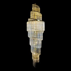 Casa Padrino Lámpara de araña de cristal de lujo Oro Ø 55 x H. 220 cm - Suntuosa Lámpara de araña de latón con cristal de Bohemia - Muebles barrocos - Noble y suntuosa Casa Padrino Lámpara de araña de cristal de lujo Oro Ø 55 x H. 220 cm - Suntuosa Lámpara de araña de latón con cristal de Bohemia - Muebles barrocos - Noble y suntuosa