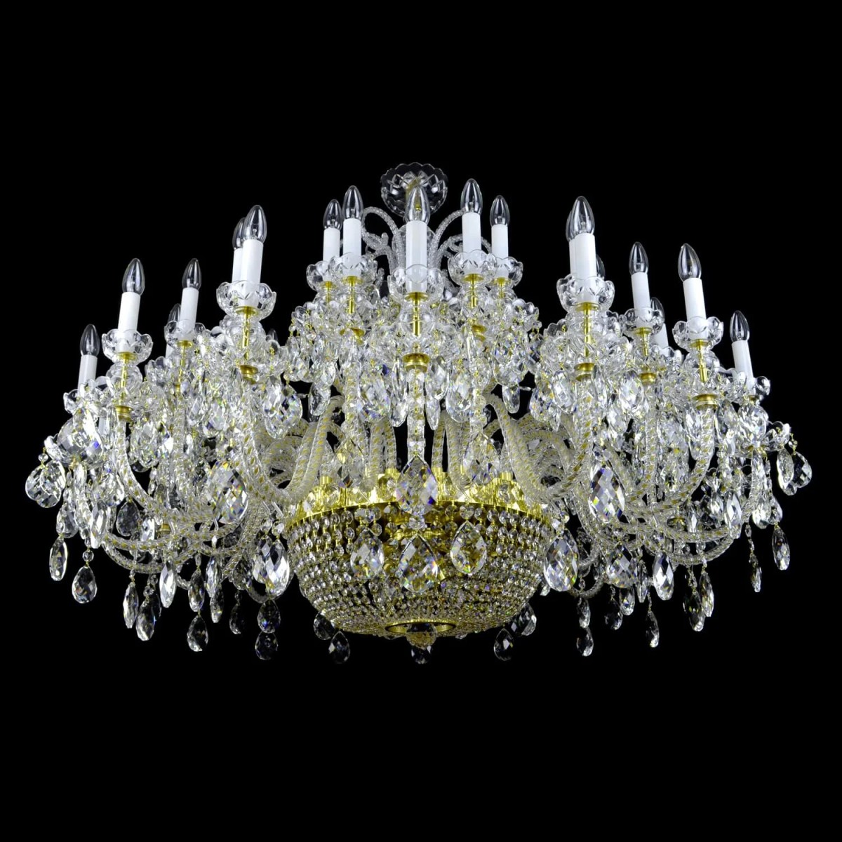 Casa Padrino Lámpara de araña de cristal barroco de lujo Oro Ø 140 x H. 120 cm - Suntuosa Lámpara de araña de latón con cristal de Bohemia - Muebles barrocos - Noble y suntuosa Casa Padrino Lámpara de araña de cristal barroco de lujo Oro Ø 140 x H. 120 cm - Suntuosa Lámpara de araña de latón con cristal de Bohemia - Muebles barrocos - Noble y suntuosa