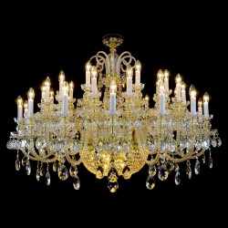 Casa Padrino Lámpara de araña de cristal barroco de lujo Oro Ø 140 x H. 120 cm - Suntuosa Lámpara de araña de latón con cristal de Bohemia - Muebles barrocos - Noble y suntuosa Casa Padrino Lámpara de araña de cristal barroco de lujo Oro Ø 140 x H. 120 cm - Suntuosa Lámpara de araña de latón con cristal de Bohemia - Muebles barrocos - Noble y suntuosa
