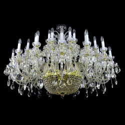 Casa Padrino Lámpara de araña de cristal barroco de lujo Oro Ø 140 x H. 120 cm - Suntuosa Lámpara de araña de latón con cristal de Bohemia - Muebles barrocos - Noble y suntuosa Casa Padrino Lámpara de araña de cristal barroco de lujo Oro Ø 140 x H. 120 cm - Suntuosa Lámpara de araña de latón con cristal de Bohemia - Muebles barrocos - Noble y suntuosa