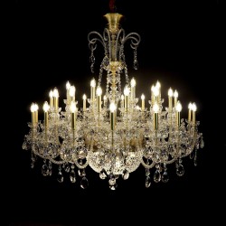 Casa Padrino Lámpara de araña de cristal barroco de lujo Oro Ø 140 x H. 120 cm - Suntuosa Lámpara de araña de latón con cristal de Bohemia - Muebles barrocos - Noble y suntuosa Casa Padrino Lámpara de araña de cristal barroco de lujo Oro Ø 140 x H. 120 cm - Suntuosa Lámpara de araña de latón con cristal de Bohemia - Muebles barrocos - Noble y suntuosa