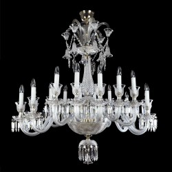 Casa Padrino Lámpara de araña de cristal barroco de lujo Plata Ø 99 x H. 90 cm - Suntuosa Lámpara de araña de latón con cristal de Bohemia - Muebles barrocos - Noble y suntuosa Casa Padrino Lámpara de araña de cristal barroco de lujo Plata Ø 99 x H. 90 cm - Suntuosa Lámpara de araña de latón con cristal de Bohemia - Muebles barrocos - Noble y suntuosa