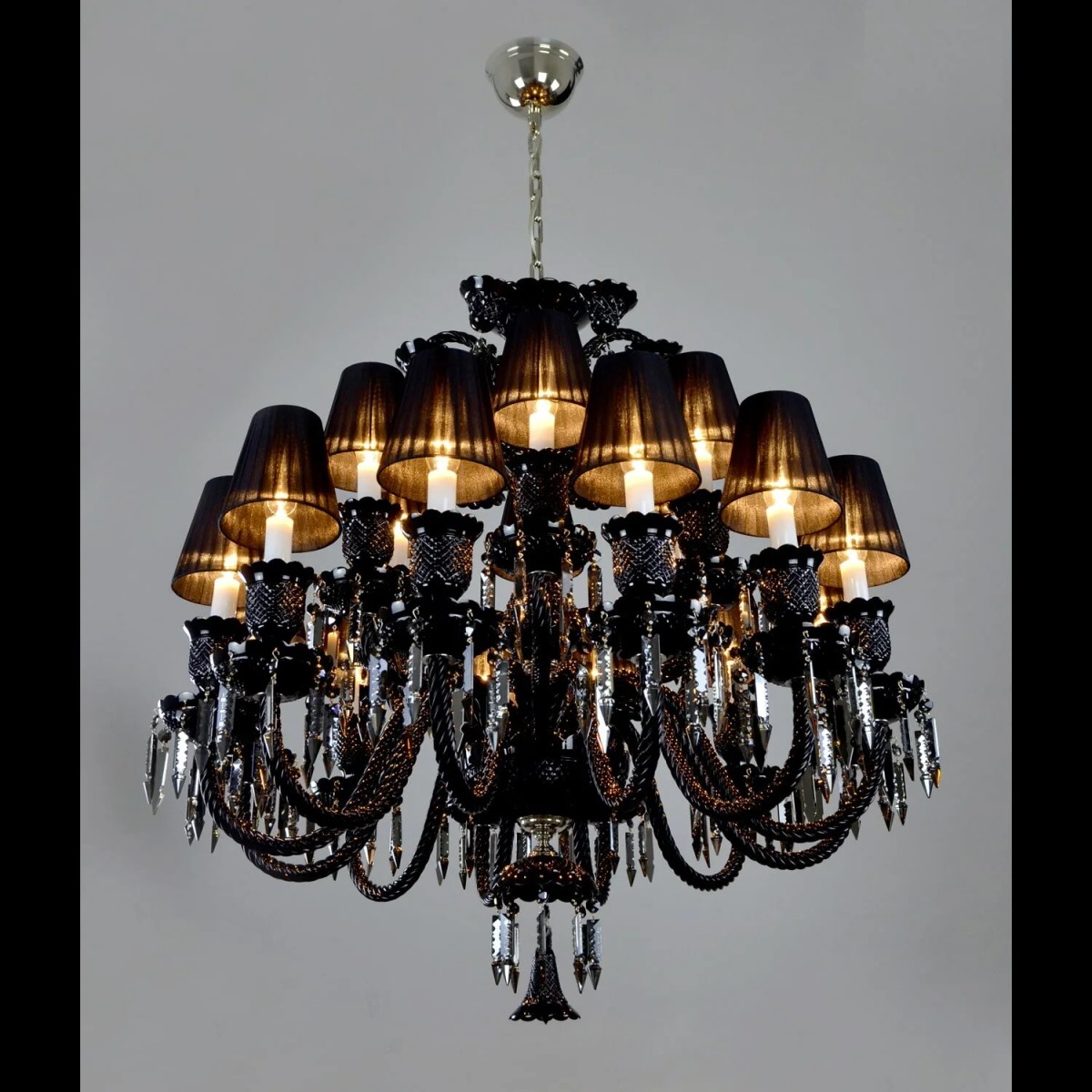 Casa Padrino Lámpara de araña de cristal barroco de lujo Plata Ø 90 x H. 90 cm - Suntuosa Lámpara de araña de latón con cristal de Bohemia - Muebles barrocos - Noble y suntuosa Casa Padrino Lámpara de araña de cristal barroco de lujo Plata Ø 90 x H. 90 cm - Suntuosa Lámpara de araña de latón con cristal de Bohemia - Muebles barrocos - Noble y suntuosa