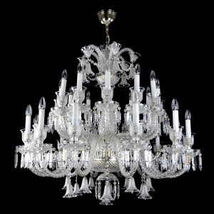 Casa Padrino Lustre en cristal baroque de luxe Argent Ø 105 x H. 98 cm - Somptueuse Lustre en laiton avec cristal de Bohême - Meubles baroques - Noble & somptueux Casa Padrino Lustre en cristal baroque de luxe Argent Ø 105 x H. 98 cm - Somptueuse Lustre en laiton avec cristal de Bohême - Meubles baroques - Noble & somptueux