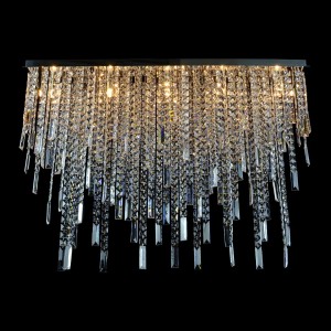 Casa Padrino Luxury Baroque Crystal Wall Lamp Silver 100 x 20 x H. 70 cm - Magnificent Brass Wall Lamp with Bohemian Crystal Glass - Baroque Furniture - Noble & Magnificent
