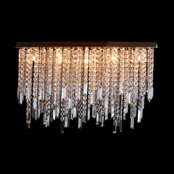 Casa Padrino Luxus Barock Kristall Wandleuchte Silber 100 x 20 x H. 70 cm - Prunkvolle Messing Wandleuchte mit böhmischem Kristallglas - Barock Möbel - Edel & Prunkvoll