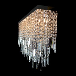 Casa Padrino Luxus Barock Kristall Wandleuchte Silber 100 x 20 x H. 70 cm - Prunkvolle Messing Wandleuchte mit böhmischem Kristallglas - Barock Möbel - Edel & Prunkvoll