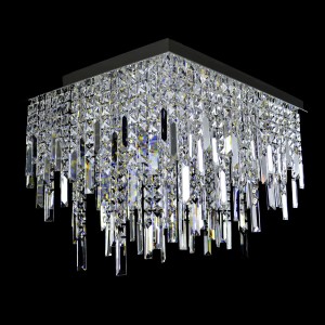 Casa Padrino Lustre en cristal de luxe Argent Ø 35 x H. 200 cm - Somptueuse Lustre en laiton avec cristal de Bohême - Meubles baroques - Noble & somptueux