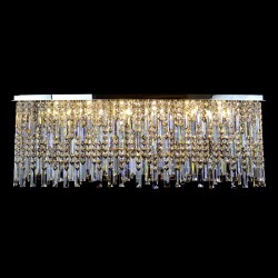 Casa Padrino Luxus Barock Kristall Wandleuchte Silber 70 x 60 x H. 50 cm - Prunkvolle Messing Wandleuchte mit böhmischem Kristallglas - Barock Möbel - Edel & Prunkvoll