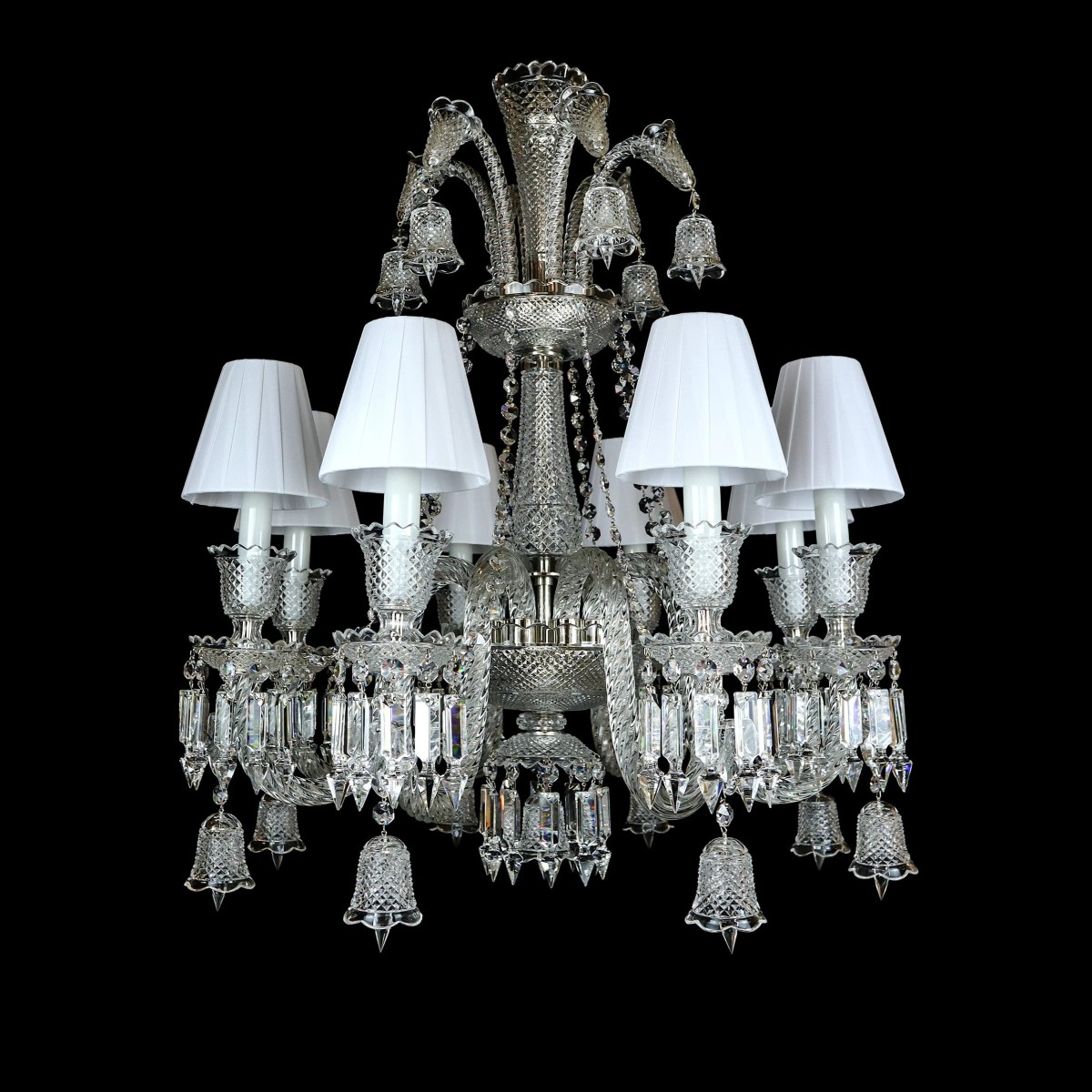 Casa Padrino Luxus Barock Kristall Kronleuchter Silber Ø 67 x H. 74 cm - Prunkvolle Messing Kronleuchter mit böhmischem Kristallglas - Barock Möbel - Edel & Prunkvoll Casa Padrino Luxus Barock Kristall Kronleuchter Silber Ø 67 x H. 74 cm - Prunkvolle Messing Kronleuchter mit böhmischem Kristallglas - Barock Möbel - Edel & Prunkvoll