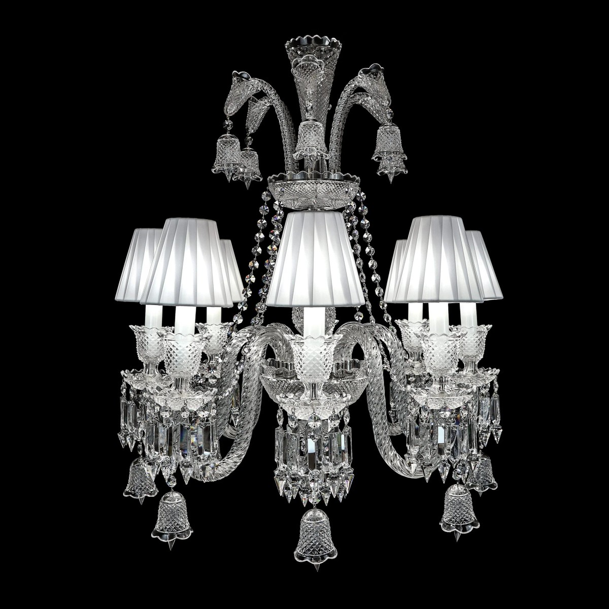 Casa Padrino Luxus Barock Kristall Kronleuchter Silber Ø 67 x H. 74 cm - Prunkvolle Messing Kronleuchter mit böhmischem Kristallglas - Barock Möbel - Edel & Prunkvoll Casa Padrino Luxus Barock Kristall Kronleuchter Silber Ø 67 x H. 74 cm - Prunkvolle Messing Kronleuchter mit böhmischem Kristallglas - Barock Möbel - Edel & Prunkvoll