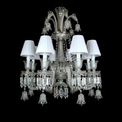 Casa Padrino Luxus Barock Kristall Kronleuchter Silber Ø 67 x H. 74 cm - Prunkvolle Messing Kronleuchter mit böhmischem Kristallglas - Barock Möbel - Edel & Prunkvoll Casa Padrino Luxus Barock Kristall Kronleuchter Silber Ø 67 x H. 74 cm - Prunkvolle Messing Kronleuchter mit böhmischem Kristallglas - Barock Möbel - Edel & Prunkvoll