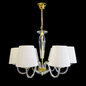 Casa Padrino Lustre en cristal baroque de luxe Or Ø 70 x H. 48 cm - Somptueuse Lustre en laiton avec cristal de Bohême - Meubles baroques - Noble & somptueux