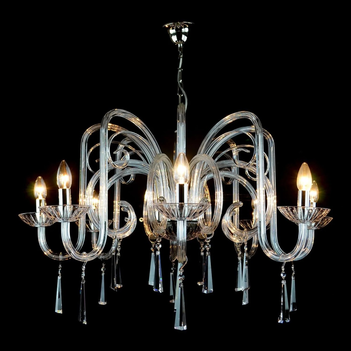 Casa Padrino Lampadario in cristallo barocco di lusso Argento Ø 90 x H. 58 cm - Sontuosa Lampadario in ottone con cristallo di Boemia - Mobili barocchi - Nobile e sontuoso Casa Padrino Lampadario in cristallo barocco di lusso Argento Ø 90 x H. 58 cm - Sontuosa Lampadario in ottone con cristallo di Boemia - Mobili barocchi - Nobile e sontuoso