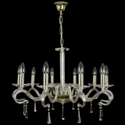 Casa Padrino Lampadario in cristallo barocco di lusso Oro Ø 61 x H. 45 cm - Sontuosa Lampadario in ottone con cristallo di Boemia - Mobili barocchi - Nobile e sontuoso Casa Padrino Lampadario in cristallo barocco di lusso Oro Ø 61 x H. 45 cm - Sontuosa Lampadario in ottone con cristallo di Boemia - Mobili barocchi - Nobile e sontuoso