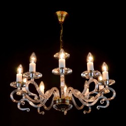 Casa Padrino Lámpara de techo de cristal de lujo Plata Ø 61 x H. 45 cm - Suntuosa Lámpara de techo de latón con cristal de Bohemia - Muebles barrocos - Noble y suntuosa