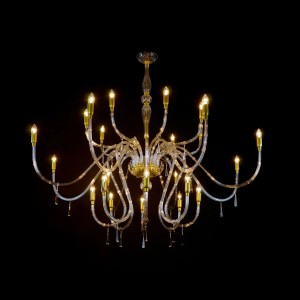 Casa Padrino Lustre en cristal baroque de luxe Or Ø 160 x H. 140 cm - Somptueuse Lustre en laiton avec cristal de Bohême - Meubles baroques - Noble & somptueux Casa Padrino Lustre en cristal baroque de luxe Or Ø 160 x H. 140 cm - Somptueuse Lustre en laiton avec cristal de Bohême - Meubles baroques - Noble & somptueux