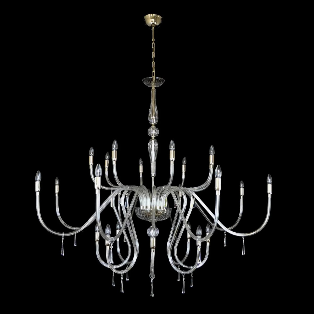 Casa Padrino Lampadario in cristallo barocco di lusso Argento Ø 160 x H. 140 cm - Sontuosa Lampadario in ottone con cristallo di Boemia - Mobili barocchi - Nobile e sontuoso Casa Padrino Lampadario in cristallo barocco di lusso Argento Ø 160 x H. 140 cm - Sontuosa Lampadario in ottone con cristallo di Boemia - Mobili barocchi - Nobile e sontuoso