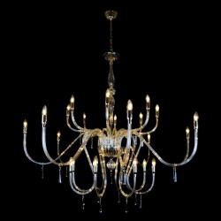 Casa Padrino Lampadario in cristallo barocco di lusso Argento Ø 160 x H. 140 cm - Sontuosa Lampadario in ottone con cristallo di Boemia - Mobili barocchi - Nobile e sontuoso Casa Padrino Lampadario in cristallo barocco di lusso Argento Ø 160 x H. 140 cm - Sontuosa Lampadario in ottone con cristallo di Boemia - Mobili barocchi - Nobile e sontuoso