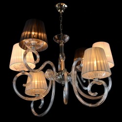 Casa Padrino Lámpara de araña de cristal barroco de lujo Plata Ø 75 x H. 58 cm - Suntuosa Lámpara de araña de latón con cristal de Bohemia - Muebles barrocos - Noble y suntuosa Casa Padrino Lámpara de araña de cristal barroco de lujo Plata Ø 75 x H. 58 cm - Suntuosa Lámpara de araña de latón con cristal de Bohemia - Muebles barrocos - Noble y suntuosa