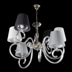 Casa Padrino Lámpara de araña de cristal barroco de lujo Plata Ø 75 x H. 58 cm - Suntuosa Lámpara de araña de latón con cristal de Bohemia - Muebles barrocos - Noble y suntuosa Casa Padrino Lámpara de araña de cristal barroco de lujo Plata Ø 75 x H. 58 cm - Suntuosa Lámpara de araña de latón con cristal de Bohemia - Muebles barrocos - Noble y suntuosa