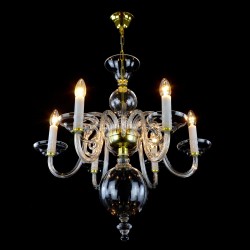 Casa Padrino Lampadario in cristallo barocco di lusso Oro Ø 60 x H. 60 cm - Sontuosa Lampadario in ottone con cristallo di Boemia - Mobili barocchi - Nobile e sontuoso Casa Padrino Lampadario in cristallo barocco di lusso Oro Ø 60 x H. 60 cm - Sontuosa Lampadario in ottone con cristallo di Boemia - Mobili barocchi - Nobile e sontuoso