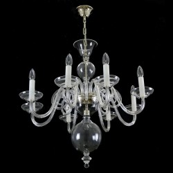 Casa Padrino Lampadario in cristallo barocco di lusso Argento Ø 70 x H. 70 cm - Sontuosa Lampadario in ottone con cristallo di Boemia - Mobili barocchi - Nobile e sontuoso