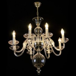 Casa Padrino Lampadario in cristallo barocco di lusso Argento Ø 70 x H. 70 cm - Sontuosa Lampadario in ottone con cristallo di Boemia - Mobili barocchi - Nobile e sontuoso
