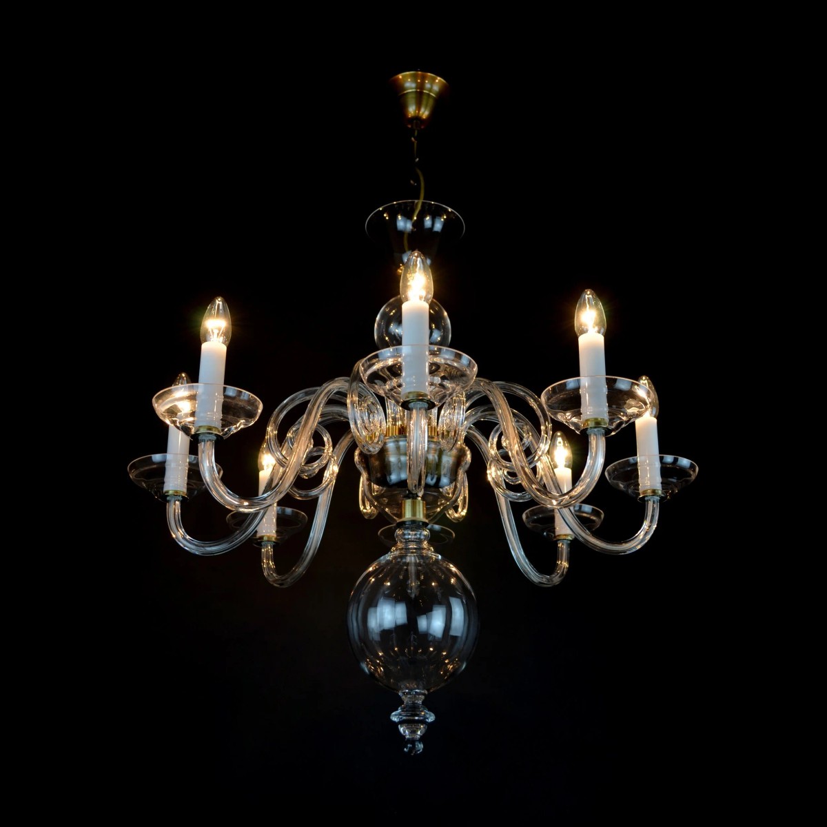Casa Padrino Lampadario in cristallo barocco di lusso Argento Ø 70 x H. 70 cm - Sontuosa Lampadario in ottone con cristallo di Boemia - Mobili barocchi - Nobile e sontuoso Casa Padrino Lampadario in cristallo barocco di lusso Argento Ø 70 x H. 70 cm - Sontuosa Lampadario in ottone con cristallo di Boemia - Mobili barocchi - Nobile e sontuoso