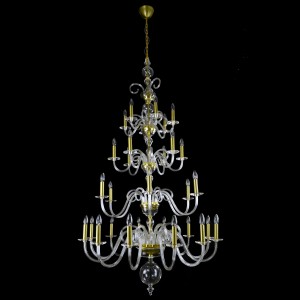 Casa Padrino Luxus Barock Kristall Kronleuchter Gold Ø 100 x H. 200 cm - Prunkvolle Messing Kronleuchter mit böhmischem Kristallglas - Barock Möbel - Edel & Prunkvoll