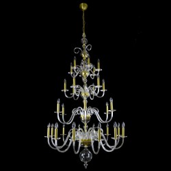 Casa Padrino Lampadario in cristallo barocco di lusso Oro Ø 100 x H. 200 cm - Sontuosa Lampadario in ottone con cristallo di Boemia - Mobili barocchi - Nobile e sontuoso Casa Padrino Lampadario in cristallo barocco di lusso Oro Ø 100 x H. 200 cm - Sontuosa Lampadario in ottone con cristallo di Boemia - Mobili barocchi - Nobile e sontuoso